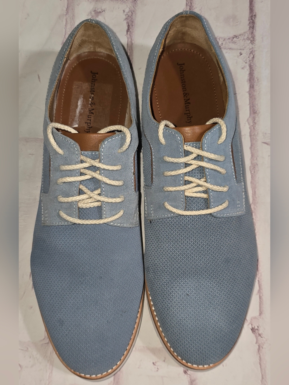 Johnston & Murphy Men’s Light Blue Casual Lace-Up Shoes
